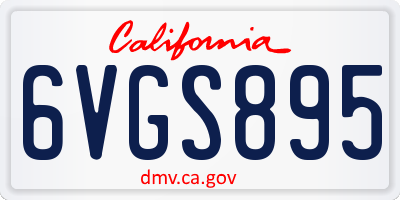 CA license plate 6VGS895