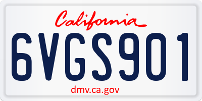 CA license plate 6VGS901
