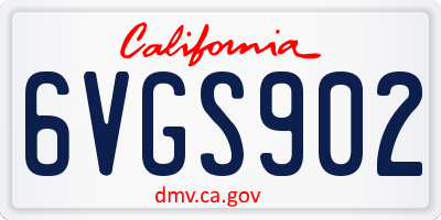 CA license plate 6VGS902
