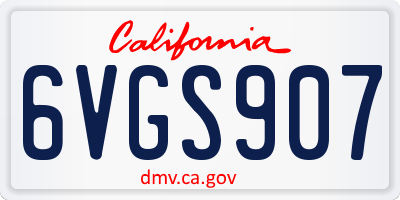CA license plate 6VGS907