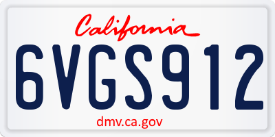 CA license plate 6VGS912