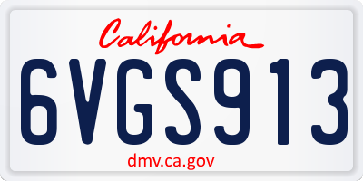 CA license plate 6VGS913