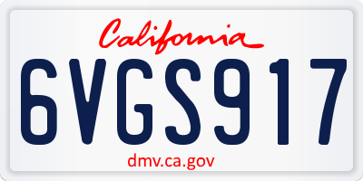CA license plate 6VGS917