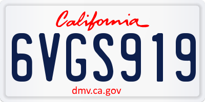 CA license plate 6VGS919