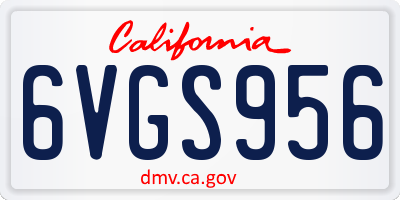 CA license plate 6VGS956