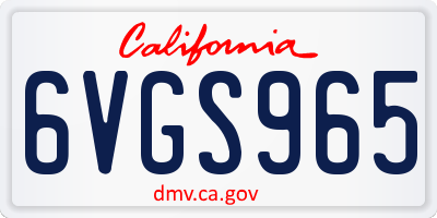 CA license plate 6VGS965