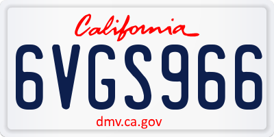 CA license plate 6VGS966