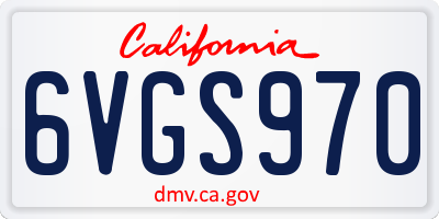 CA license plate 6VGS970