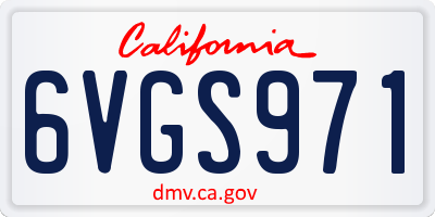 CA license plate 6VGS971
