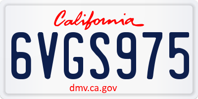 CA license plate 6VGS975