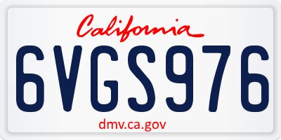 CA license plate 6VGS976