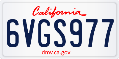 CA license plate 6VGS977