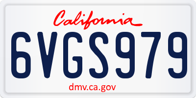 CA license plate 6VGS979