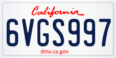 CA license plate 6VGS997
