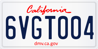 CA license plate 6VGT004