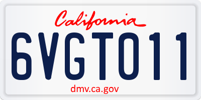 CA license plate 6VGT011