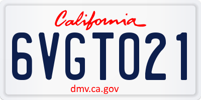 CA license plate 6VGT021