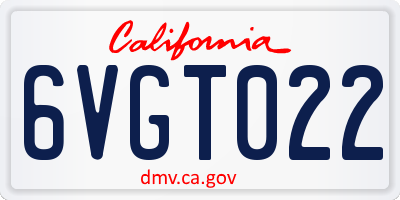 CA license plate 6VGT022
