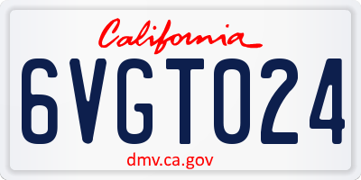 CA license plate 6VGT024