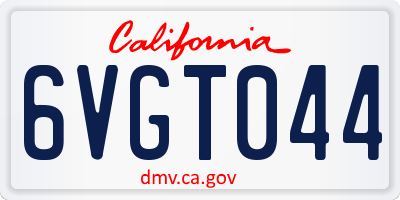 CA license plate 6VGT044