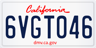 CA license plate 6VGT046