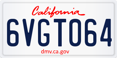 CA license plate 6VGT064