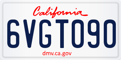 CA license plate 6VGT090