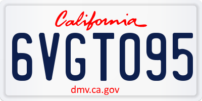 CA license plate 6VGT095
