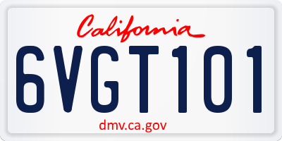 CA license plate 6VGT101