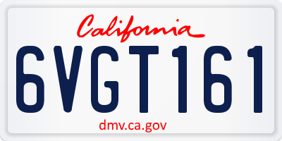 CA license plate 6VGT161