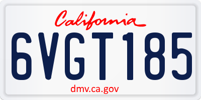 CA license plate 6VGT185