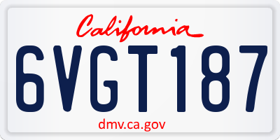 CA license plate 6VGT187