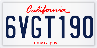 CA license plate 6VGT190