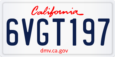 CA license plate 6VGT197