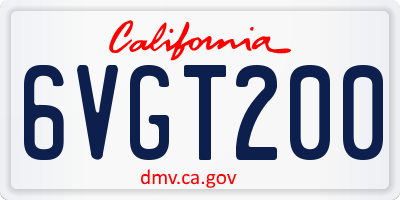 CA license plate 6VGT200