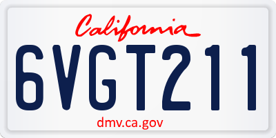 CA license plate 6VGT211