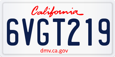 CA license plate 6VGT219
