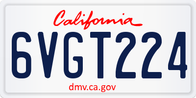 CA license plate 6VGT224