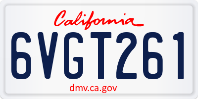 CA license plate 6VGT261
