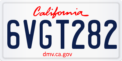 CA license plate 6VGT282