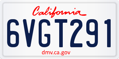 CA license plate 6VGT291