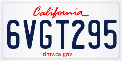 CA license plate 6VGT295