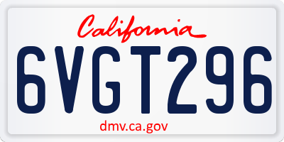CA license plate 6VGT296