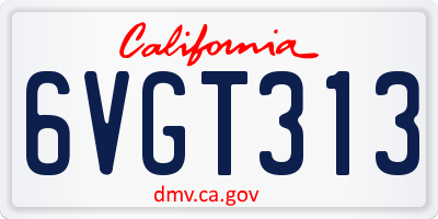 CA license plate 6VGT313