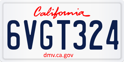 CA license plate 6VGT324