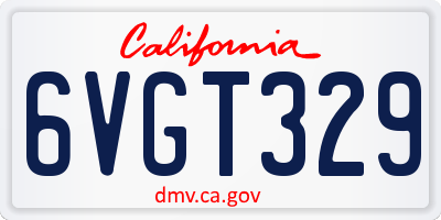 CA license plate 6VGT329