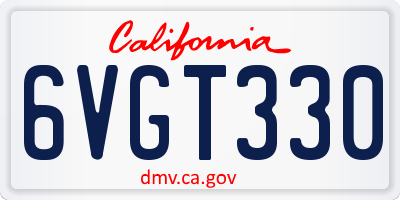 CA license plate 6VGT330