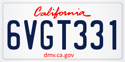 CA license plate 6VGT331