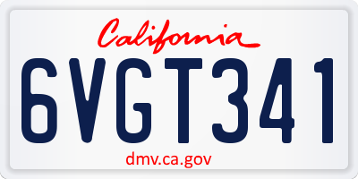 CA license plate 6VGT341