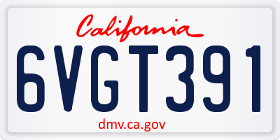 CA license plate 6VGT391